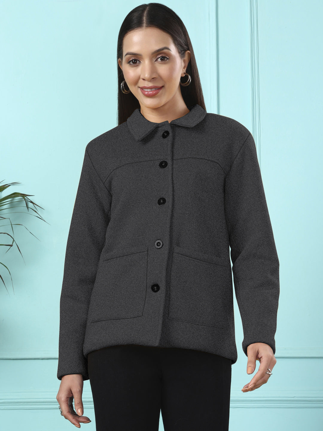 Casual Fleece Buttoned Jacket