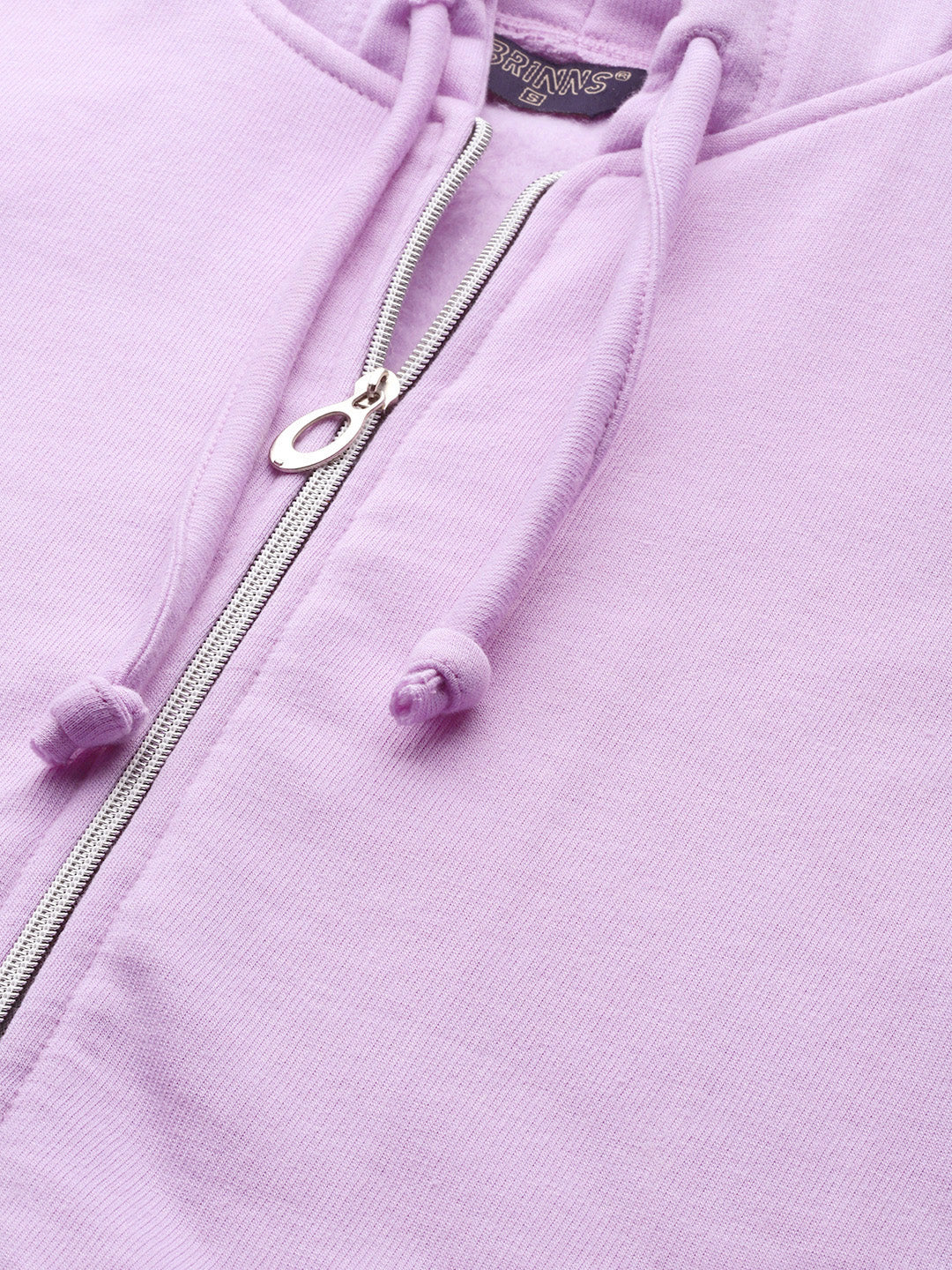 Solid Fleece-Lined Zip-Closure Hooded Sweatshirt with Pockets