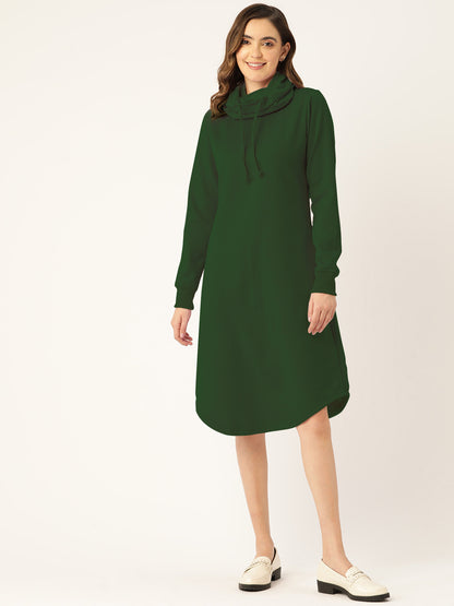 Cowl Neck Midi Jumper Dress