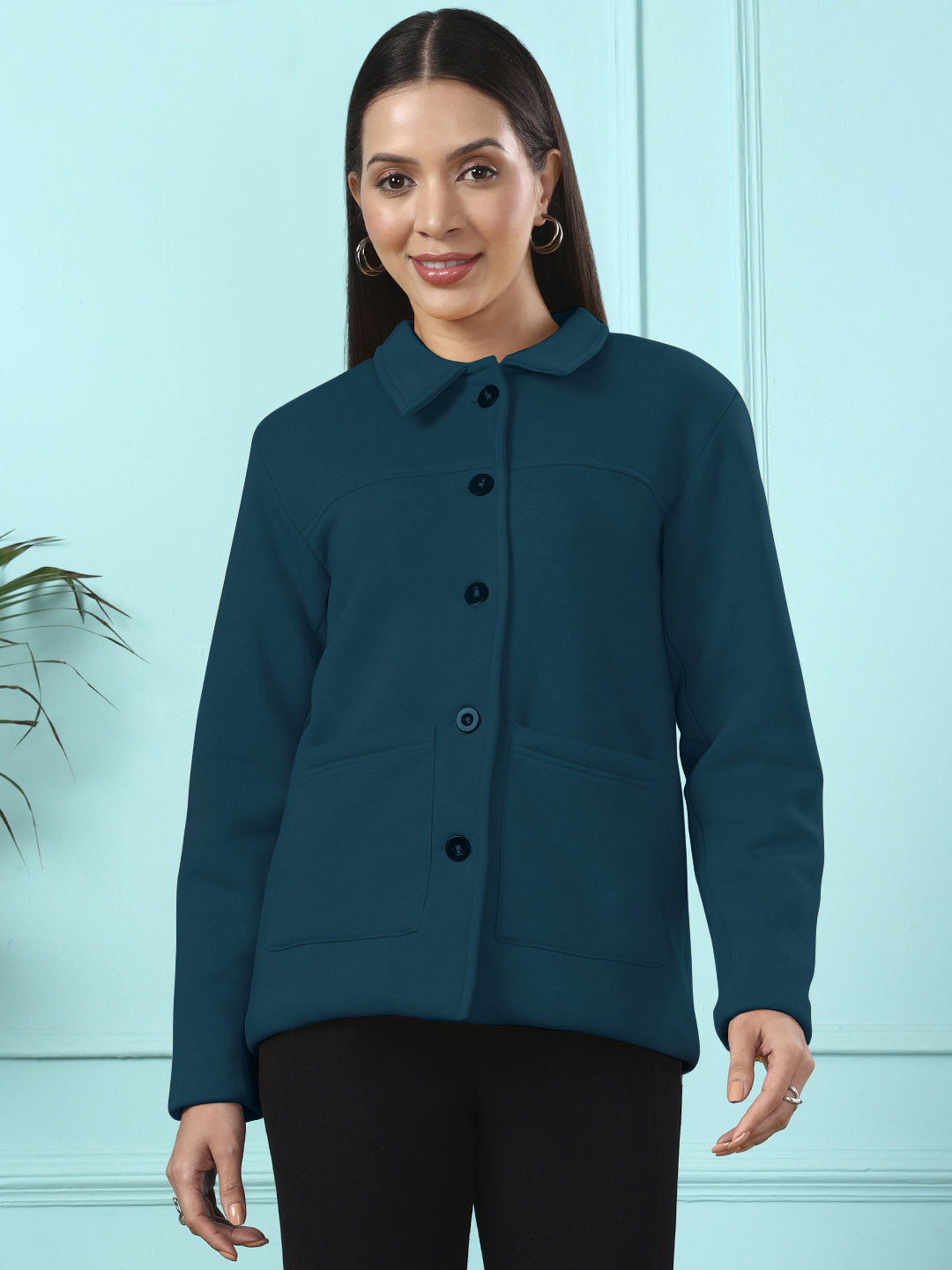 Casual Fleece Buttoned Jacket