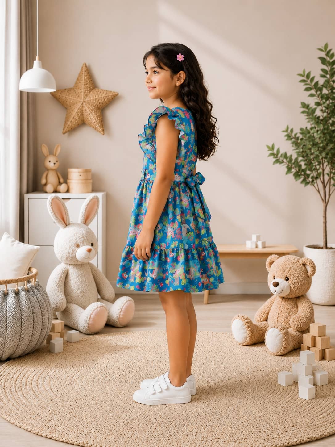 Poppylane Tiered Dress with Frill/Flutter Sleeves