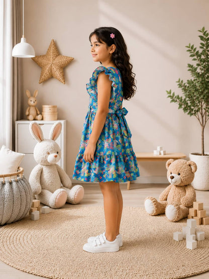 Poppylane Tiered Dress with Frill/Flutter Sleeves
