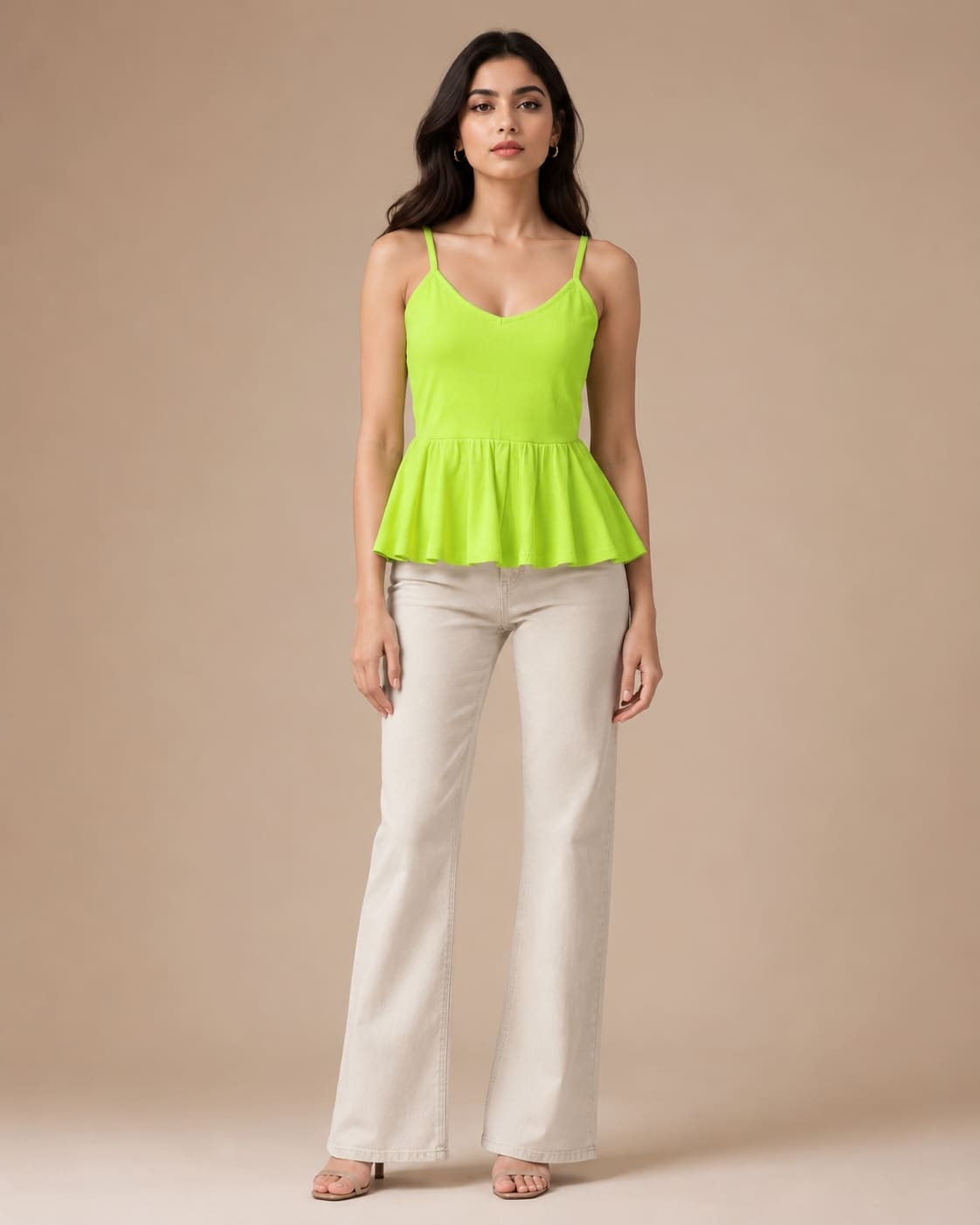 Shoulder Strap Peplum Top