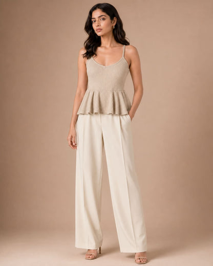 Shoulder Strap Peplum Top