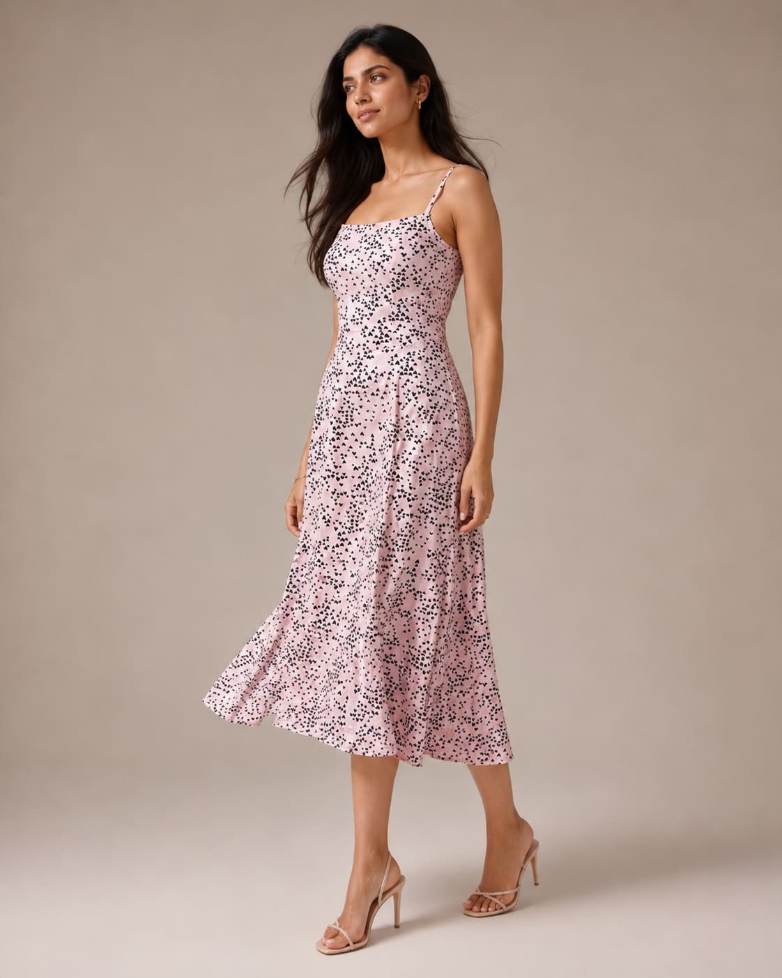 Printed Sleeveless Midi Dress