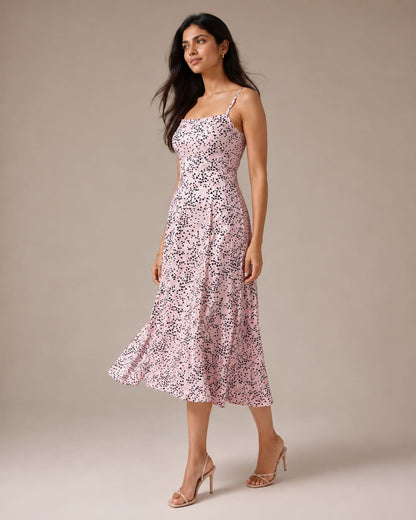 Printed Sleeveless Midi Dress