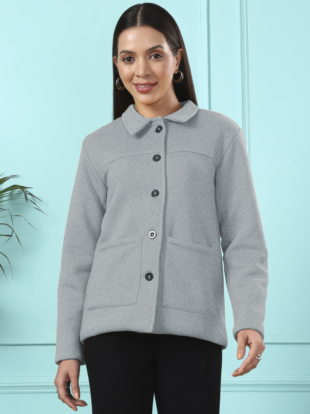 Casual Fleece Buttoned Jacket
