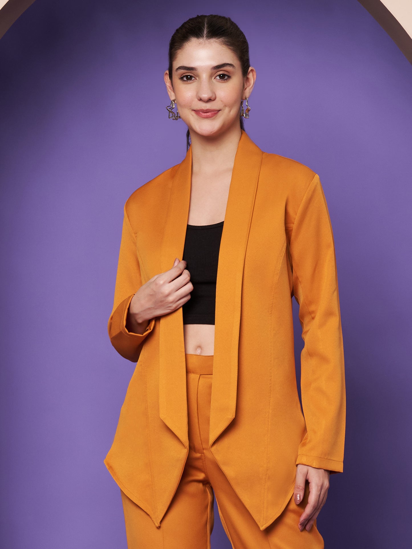 Shawl Collar Open Front Blazer