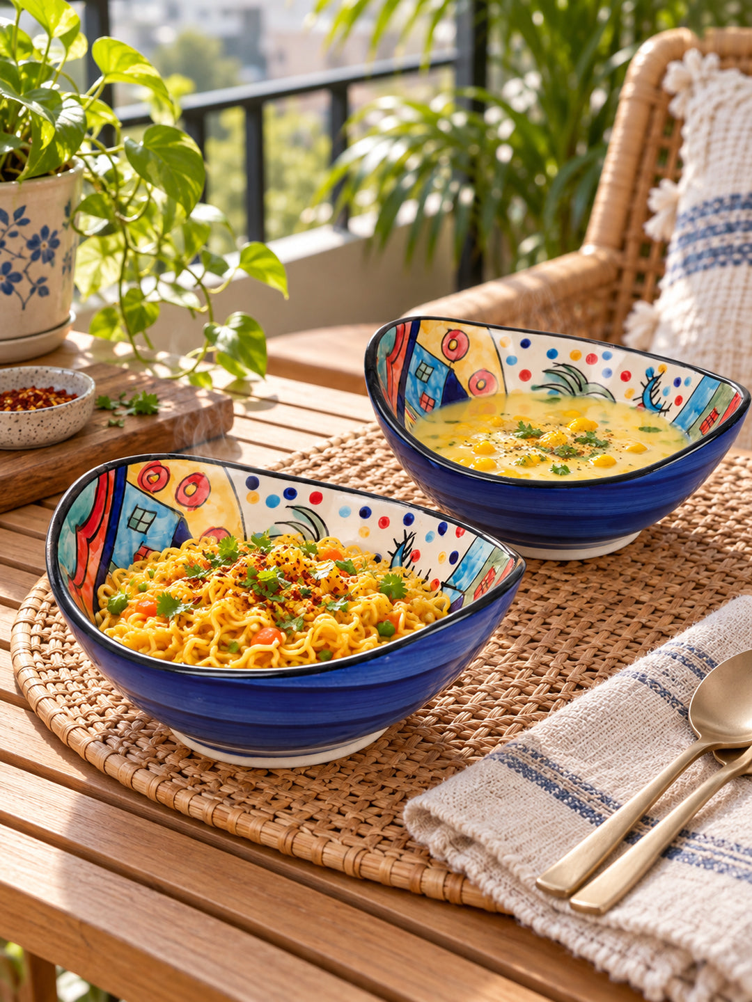 Snack Bowls | Multicolor Handpainted | 450 ml