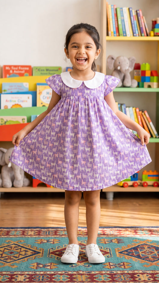 Poppylane-Peter Pan Collar A-Line Dress