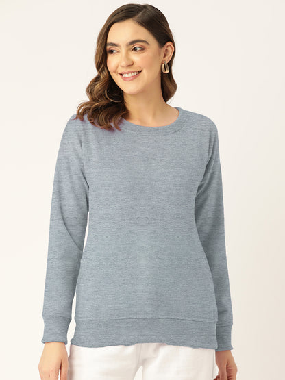 Solid Fleece Pullover Sweatshirt with Pockets