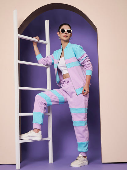 Colourblocked Wrinkle Free Zip Trousers