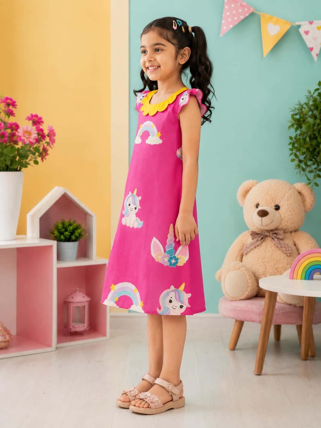 Poppylane-Peter Pan Collar A-Line Dress