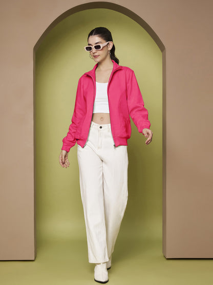 Stand-Collar Jacket with Front Pockets