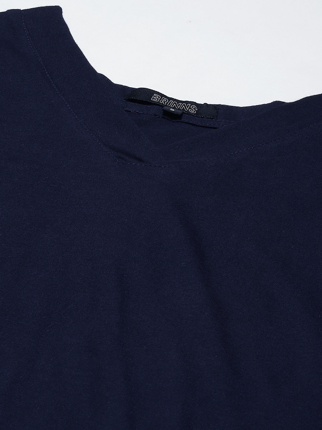 BRINNS Women Solid V-Neck Pure Cotton T-shirt