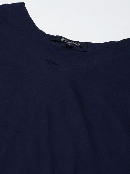 BRINNS Women Solid V-Neck Pure Cotton T-shirt