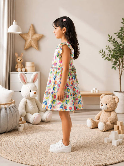 Poppylane Tiered Dress with Frill/Flutter Sleeves