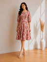 Printed Flared Western Dress.