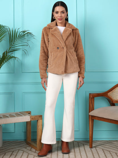 Notched Lapel Winter Jacket