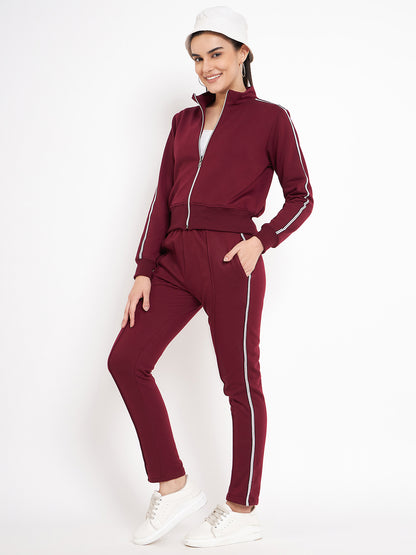 Women Mid-Rise Knitted Sports Track Pant with Pockets