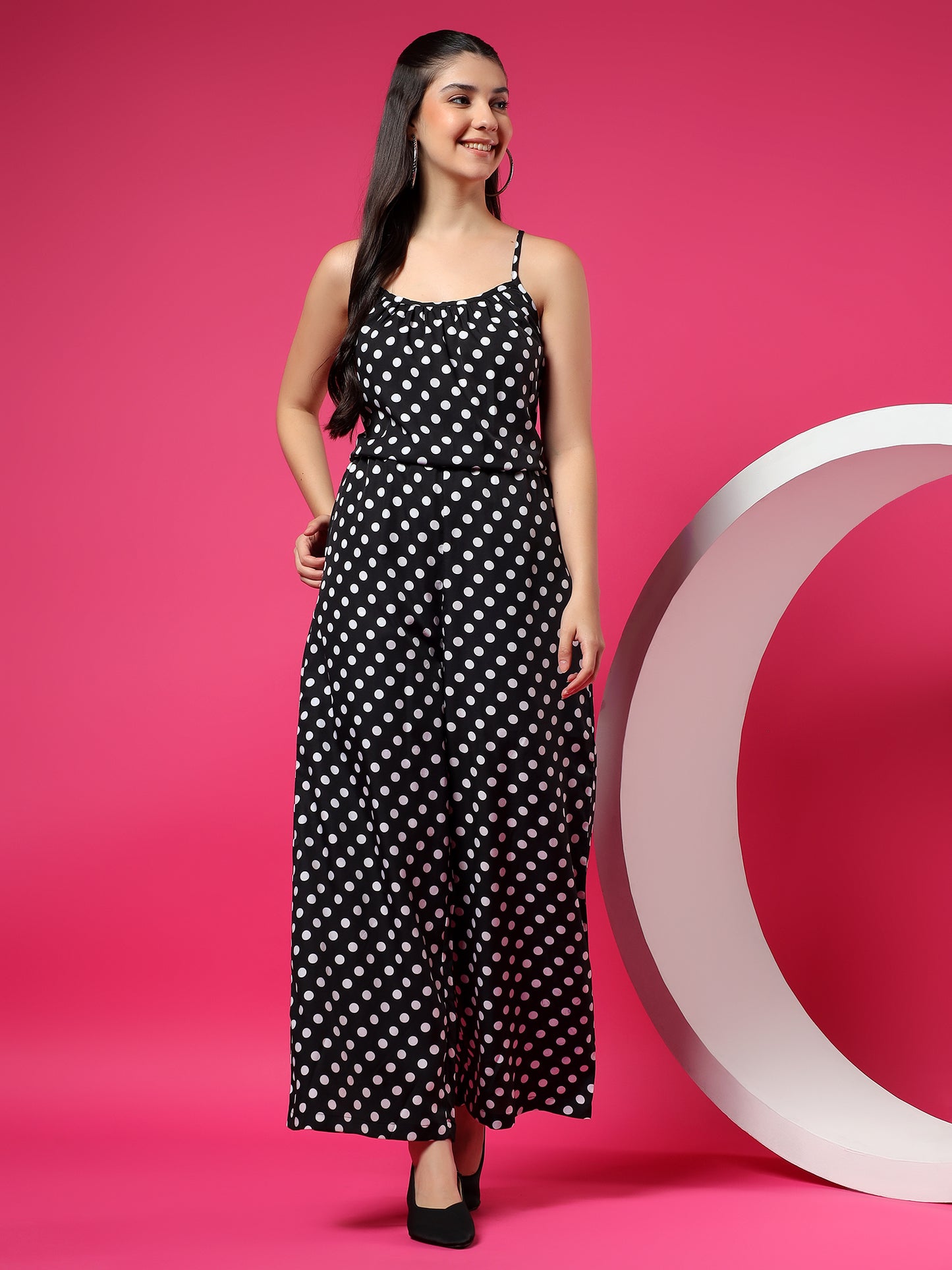 Printed Shoulder Straps Sleeveless Jumpsuit