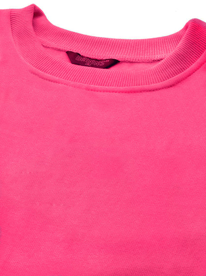 Solid Fleece Pullover Sweatshirt with Pockets