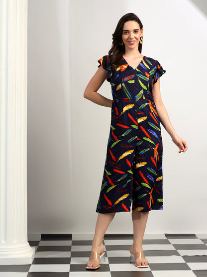 BRINNS Women Printed Short Sleeve Capri Jumpsuit