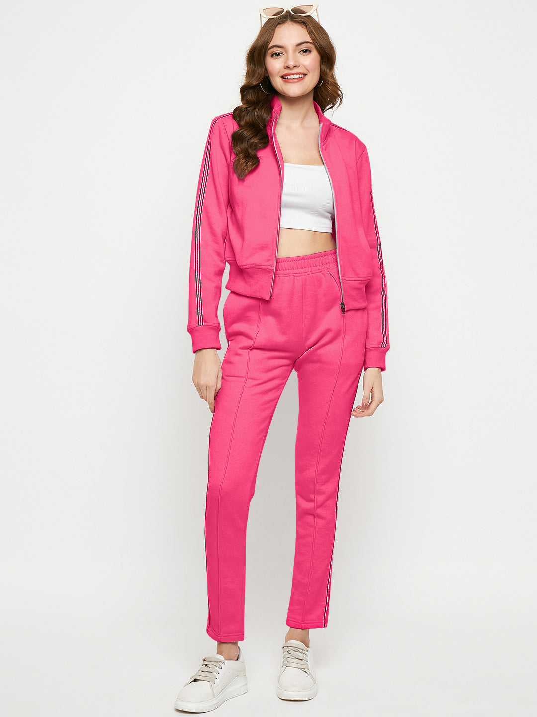 Women Mid-Rise Knitted Sports Track Pant with Pockets