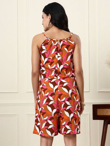 Strappy Printed Playsuit