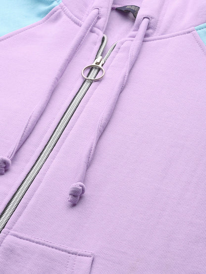 Colourblocked Fleece Hooded Sweatshirt