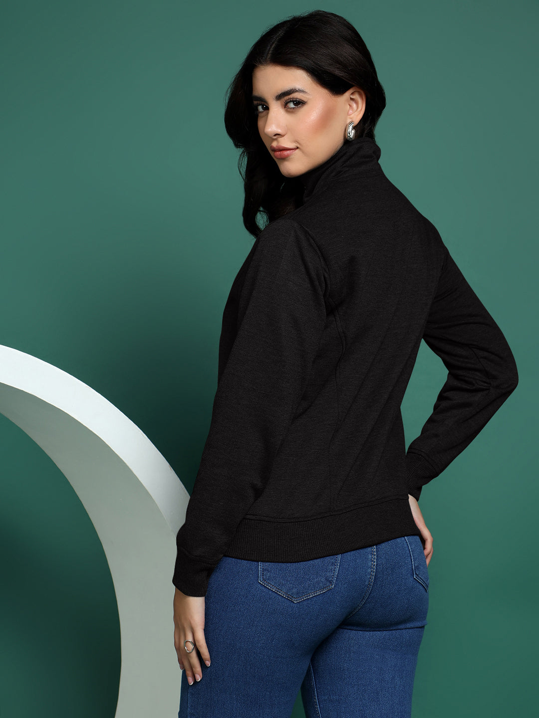 Stand-Collar Jacket with Front Pockets