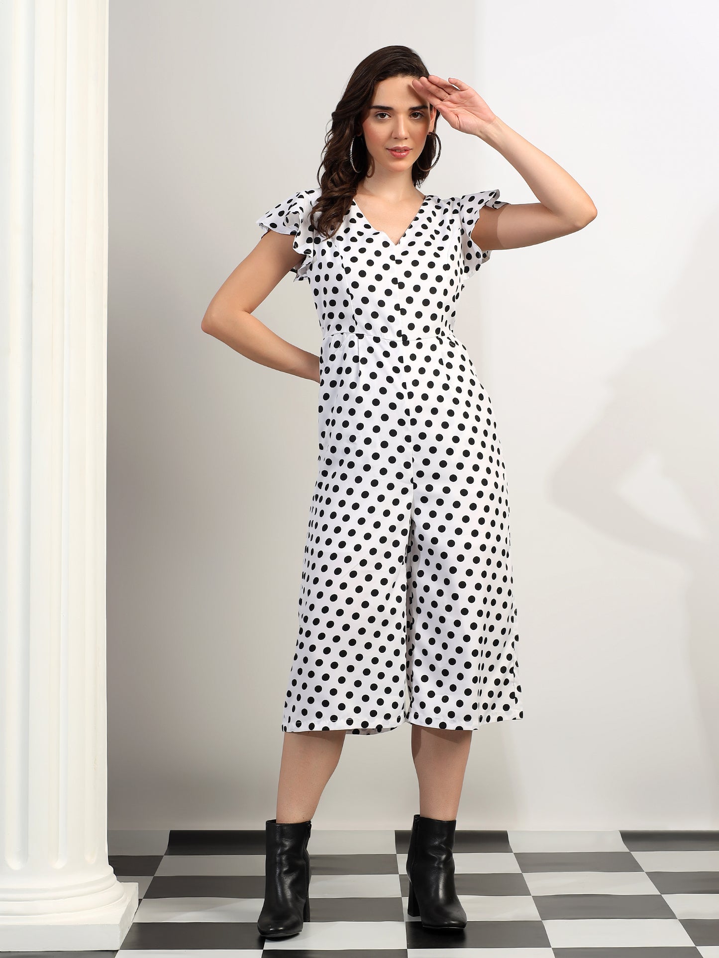 BRINNS Women Printed Short Sleeve Capri Jumpsuit
