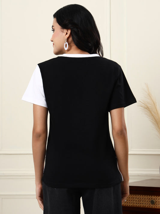 Colourblocked Cotton T-shirt