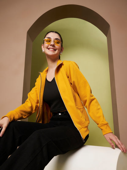 Stand-Collar Jacket with Front Pockets