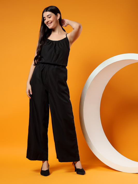 Printed Shoulder Straps Sleeveless Jumpsuit
