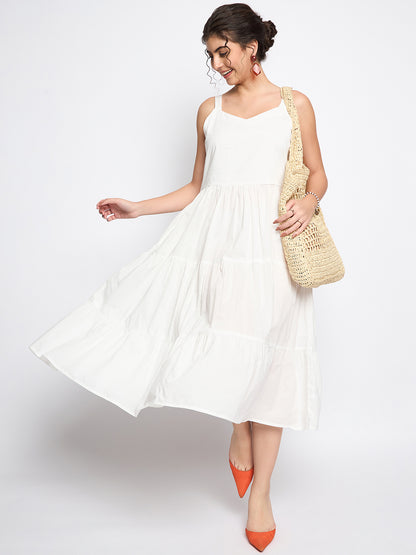Tiered Fit & Flare Midi Dress