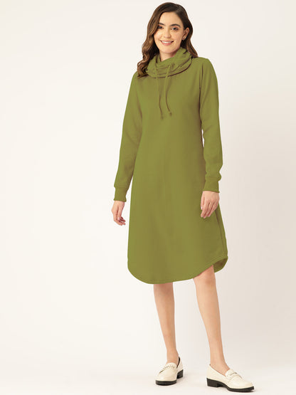 Cowl Neck Midi Jumper Dress