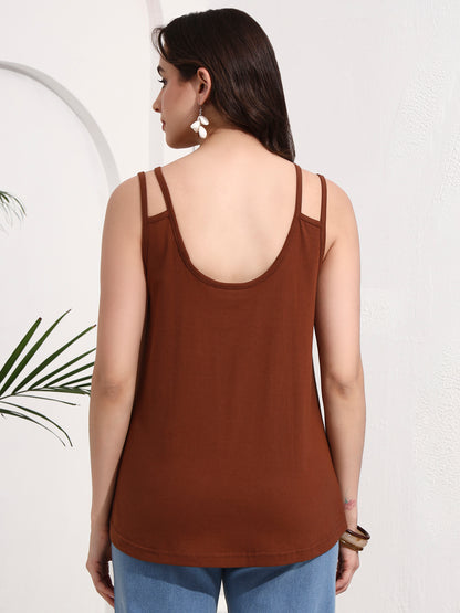 Sleeveless Scoop Neck Tank Top