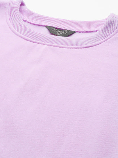 Solid Fleece Pullover Sweatshirt with Pockets