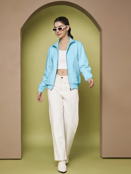 Stand-Collar Jacket with Front Pockets
