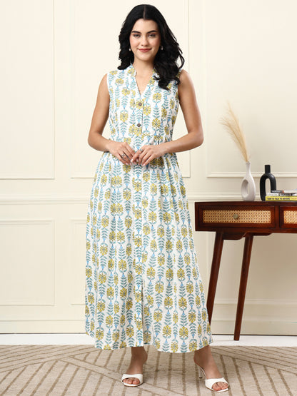 Cotton A-Line Maxi Dress