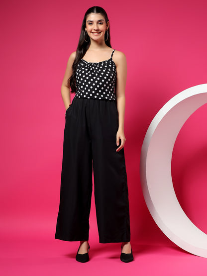 Printed Shoulder Straps Sleeveless Jumpsuit