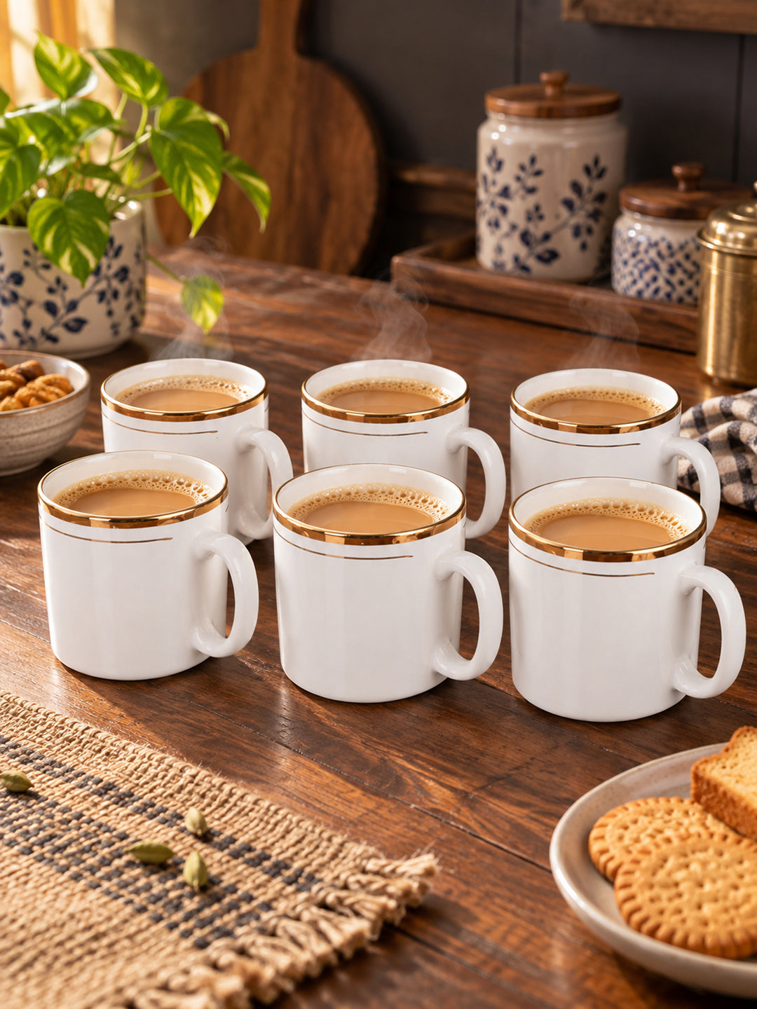 Coffee Mugs Set of 6 | White | 225 ml
