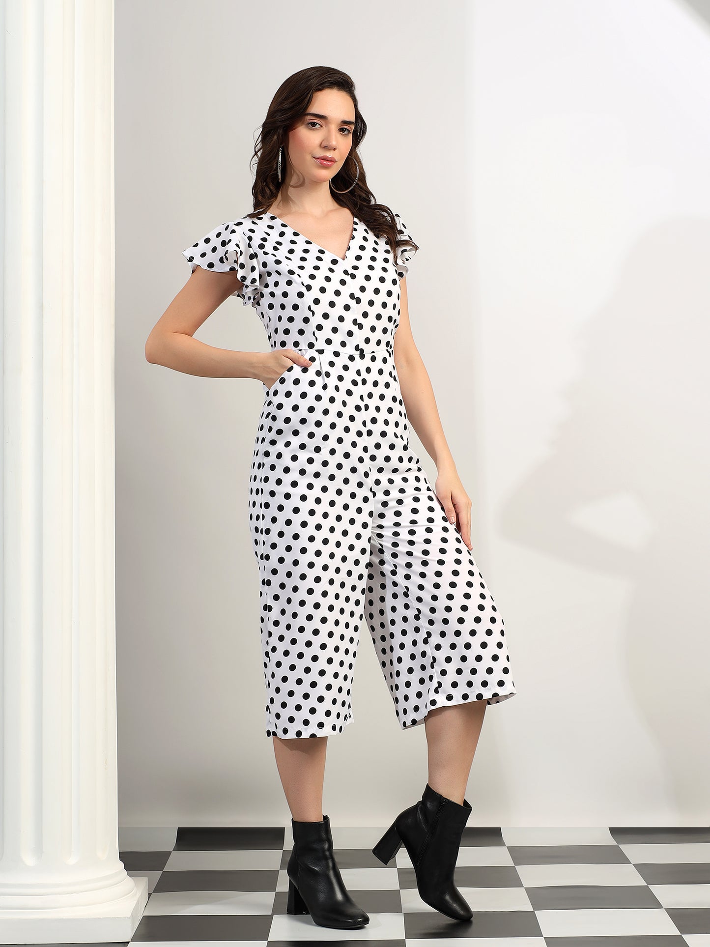 BRINNS Women Printed Short Sleeve Capri Jumpsuit