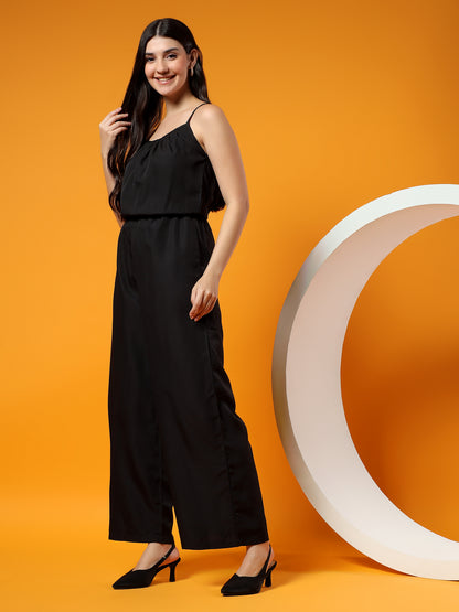 Printed Shoulder Straps Sleeveless Jumpsuit