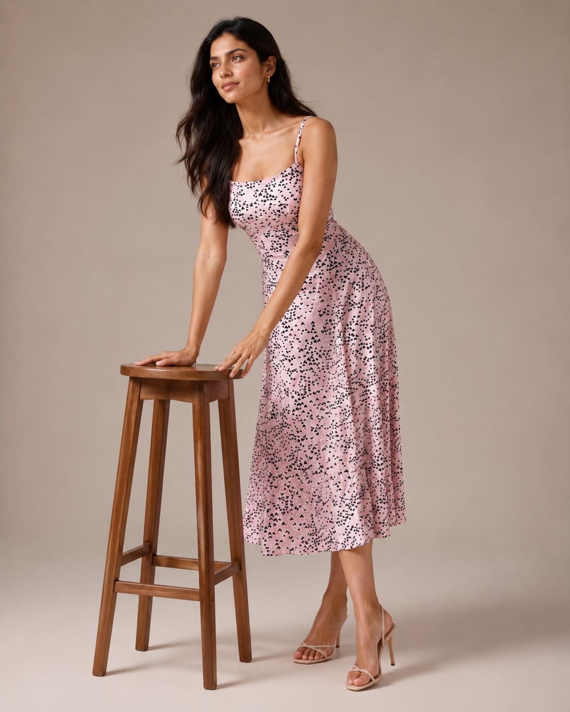 Printed Sleeveless Midi Dress