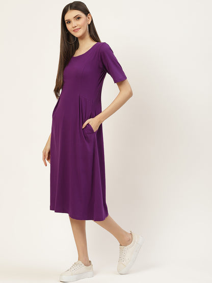 Pure Cotton A-Line Midi Dress