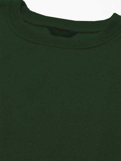 Solid Fleece Pullover Sweatshirt with Pockets