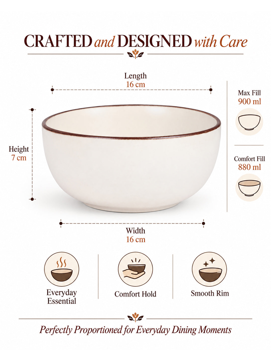Dinner Serving Bowls | 900 ml