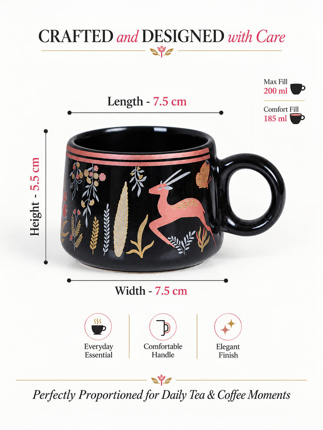 Coffee Mugs Set of 6 | 200 ml